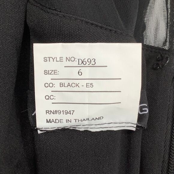 NEW! Alfred Sung Size 6 Chiffon Knit Cap Sleeve V-Neck Maxi Dress $231 msrp J3-3 - Picture 5 of 10